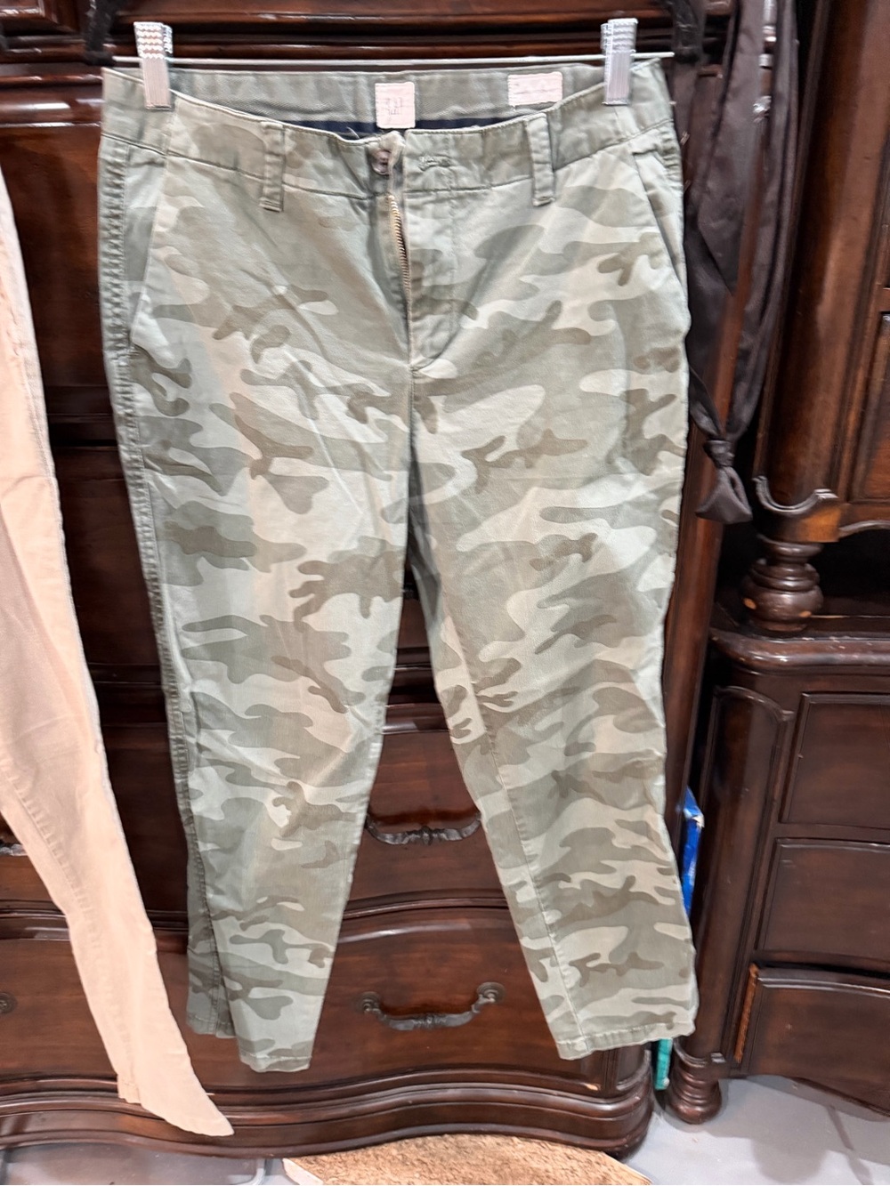 GAP Women's Straight Leg Camouflage Pants - Olive Tones